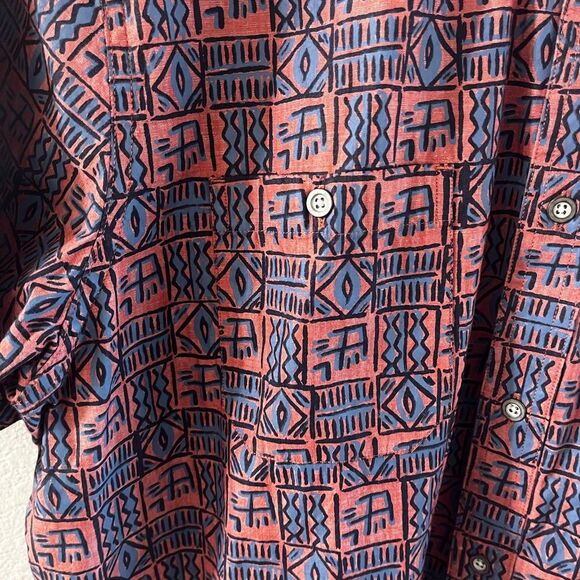 Vintage Solaris Outdoors Men's Shirt SZ XL Fun Design (pink/blue) 80s - Picture 7 of 15